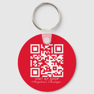 Social Media Business Logo QR Code Boutique Keychain