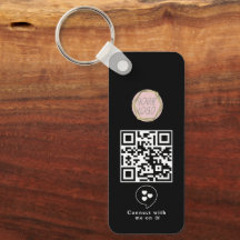 Social Media Business Logo QR Code Keychain