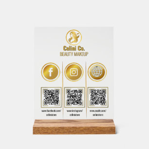 Social Media Code QR - Signal acrylique - Plate-fo