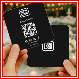 Social Media Connect With Us Instagram TikTok X QR Square Business Card