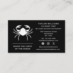 Social Media Crab Seafood Coastal Ocean Resturant Business Card