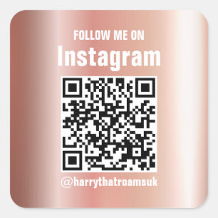 Social Media Decal,qr code To Your Instagram, Square Sticker