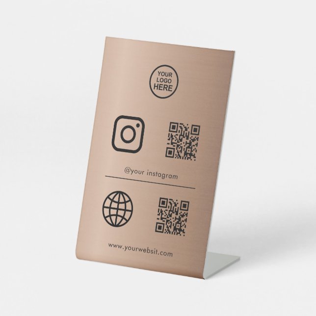 Social Media Icon QR Code Sign (Front)