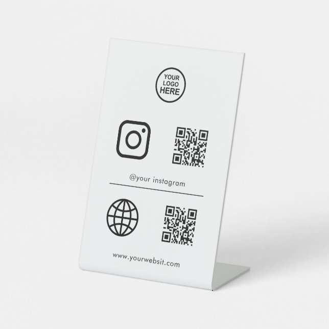 Social Media Icon QR Code Sign (Front)