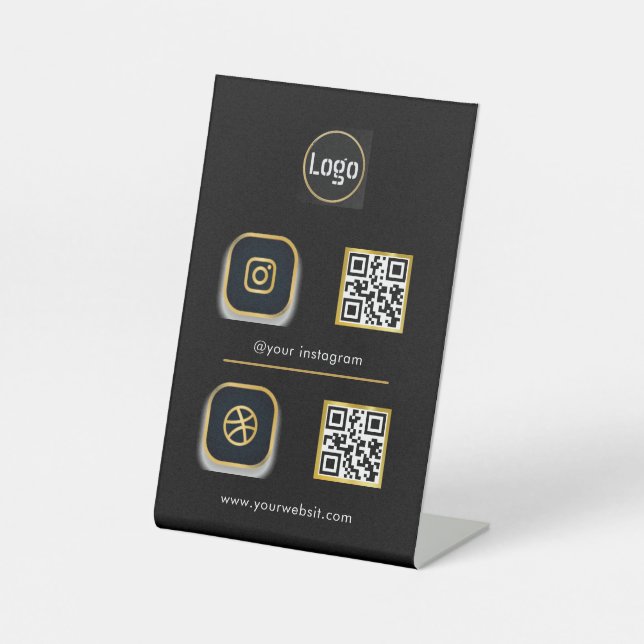 Social Media Icon QR Code Sign (Front)