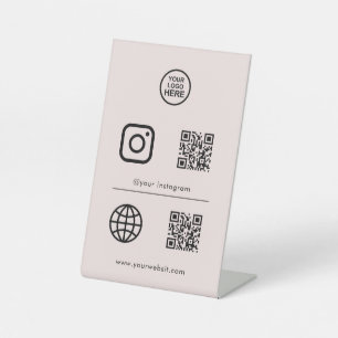 Social Media Icon QR Code Sign