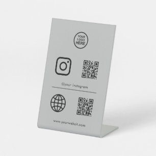 Social Media Icon QR Code Sign
