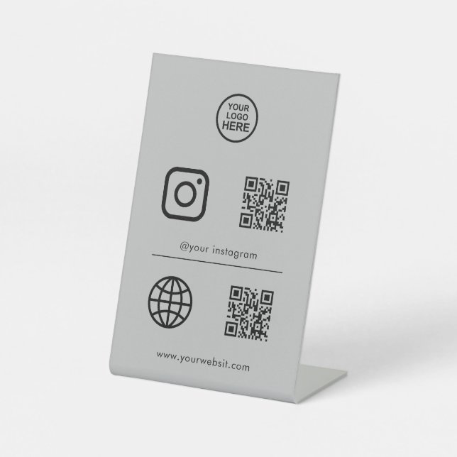 Social Media Icon QR Code Sign (Front)