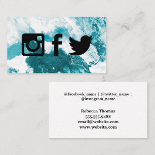 Social Media Icons   Artistic Background Business Card