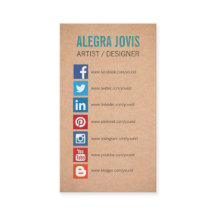 SOCIAL MEDIA ICONS SYMBOLS BUSINESS CARD