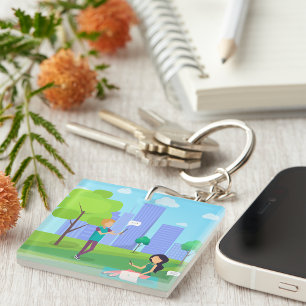 Social Media In The Park Keychain