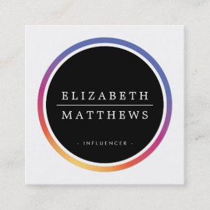 SOCIAL MEDIA instagram circle border black Square Business Card