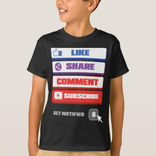 Social Media Like Share Comment Subscribe Vlogger T-Shirt
