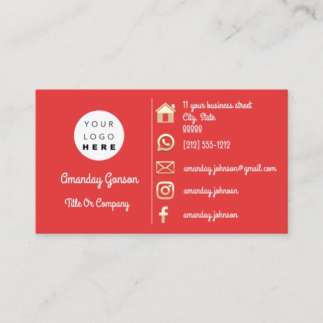 Social Media Logo Gold QR Code Custom Insert Candy (Front)