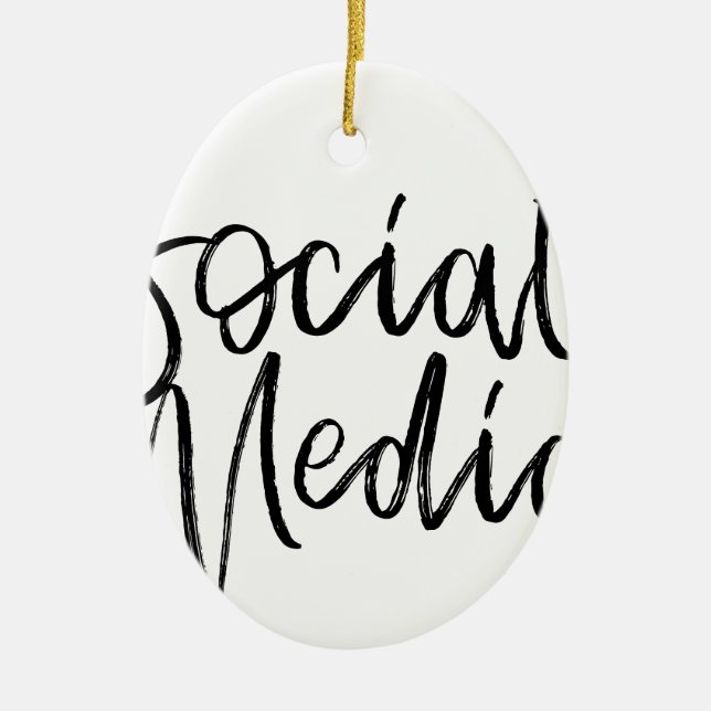 Social Media Lovers Typography Ceramic Ornament (Front)