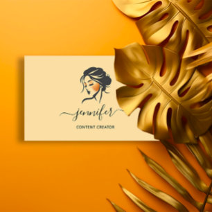 Social Media Manager Content Creator QR Yellow  Business Card