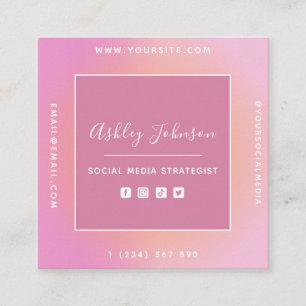 Social Media Manager Social Media QR Code Summer   Square Business Card