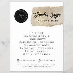 Social Media Modern Gold Logo QR Code Minimalist Flyer