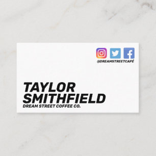 Social Media Modern Simple Business Card