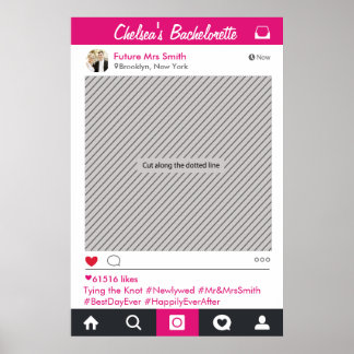 Social Media Party Frame Photo Booth Prop Poster