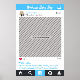 Social Media Party Frame Photo Booth Prop Poster