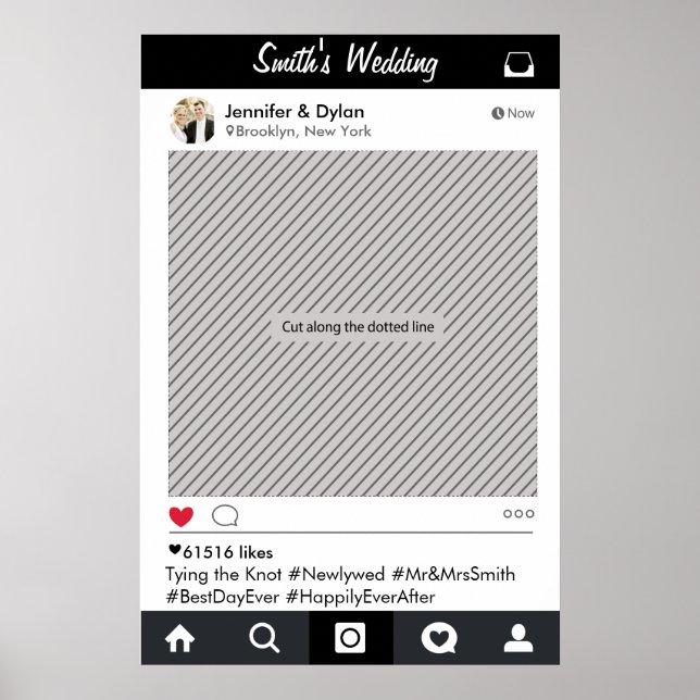 Social Media Party Frame Photo Booth Prop Poster (Front)