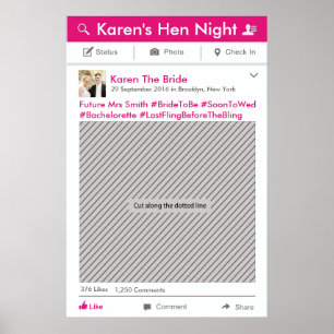 Social Media Party Frame Photo Booth Prop Poster