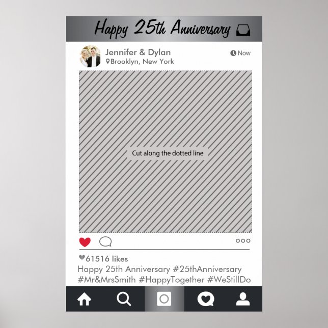 Social Media Party Frame Photo Booth Prop Poster (Front)