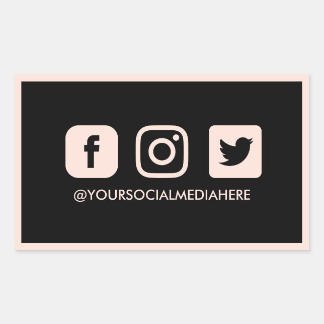 Social Media Pastel Pink Trendy Elegant Sticker (Front)