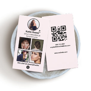 Social Media, Pink Instagram Photo  Business Card