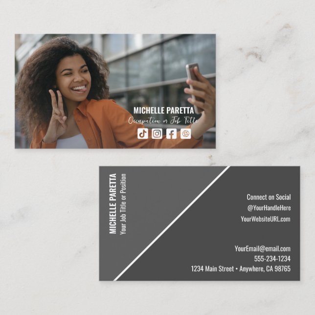 Social Media Profile Photo Business Card (Front/Back)