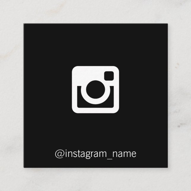 Social Media Promotion (Black / White) Square Business Card (Front)
