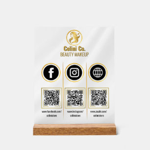 Social Media QR Code Acrylic Sign - Multi Platform