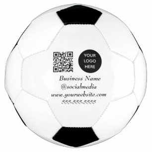 Social media QR Code Black Modern Business Logo Soccer Ball