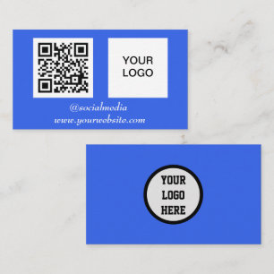 Social media QR Code Blue Professional Modern Business Card
