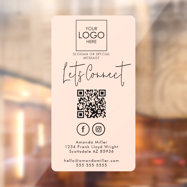 Social Media QR Code Connect With Us Modern Bold Window Cling (Sheet 2)