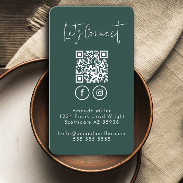 Social Media QR Code Connect With Us Modern Busine Business Card (Creator Uploaded)