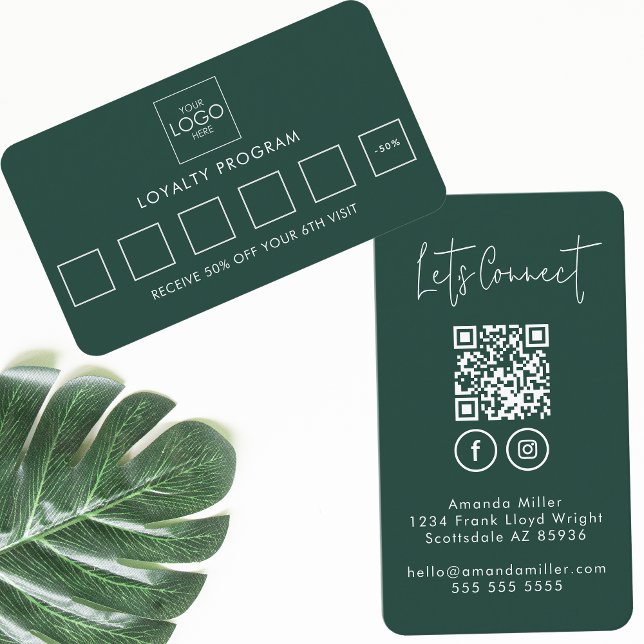 Social Media QR Code Connect With Us Modern Loyalty Card (Creator Uploaded)