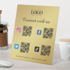 Social Media Qr Code Logo Facebook Instagram Gold