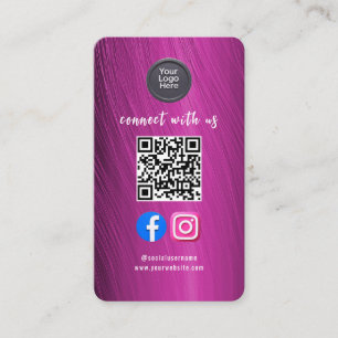 Social Media QR Code Modern Pro Minimalist Sleek B Business Card
