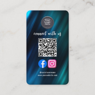 Social Media QR Code Modern Pro Minimalist Sleek B Business Card