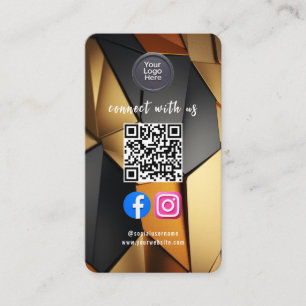 Social Media QR Code Modern Pro Minimalist Sleek B Business Card