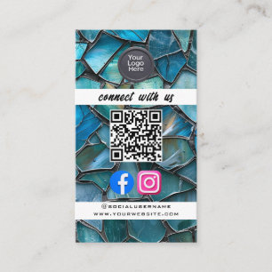 Social Media QR Code Modern Pro Minimalist Sleek B Business Card