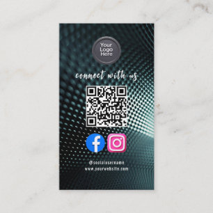 Social Media QR Code Modern Pro Minimalist Sleek B Business Card