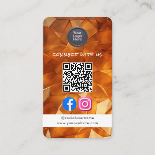 Social Media QR Code Modern Pro Minimalist Sleek B Business Card
