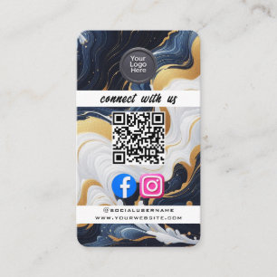 Social Media QR Code Modern Pro Minimalist Sleek B Business Card