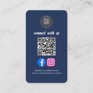 Social Media QR Code Modern Pro Minimalist Sleek Business Card