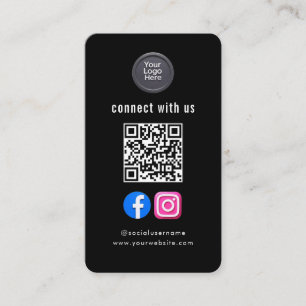 Social Media QR Code Modern Pro Minimalist Sleek Business Card