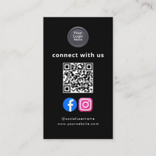Social Media QR Code Modern Pro Minimalist Sleek Business Card