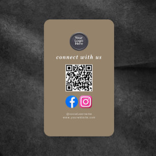 Social Media QR Code Modern Pro Minimalist Sleek Business Card